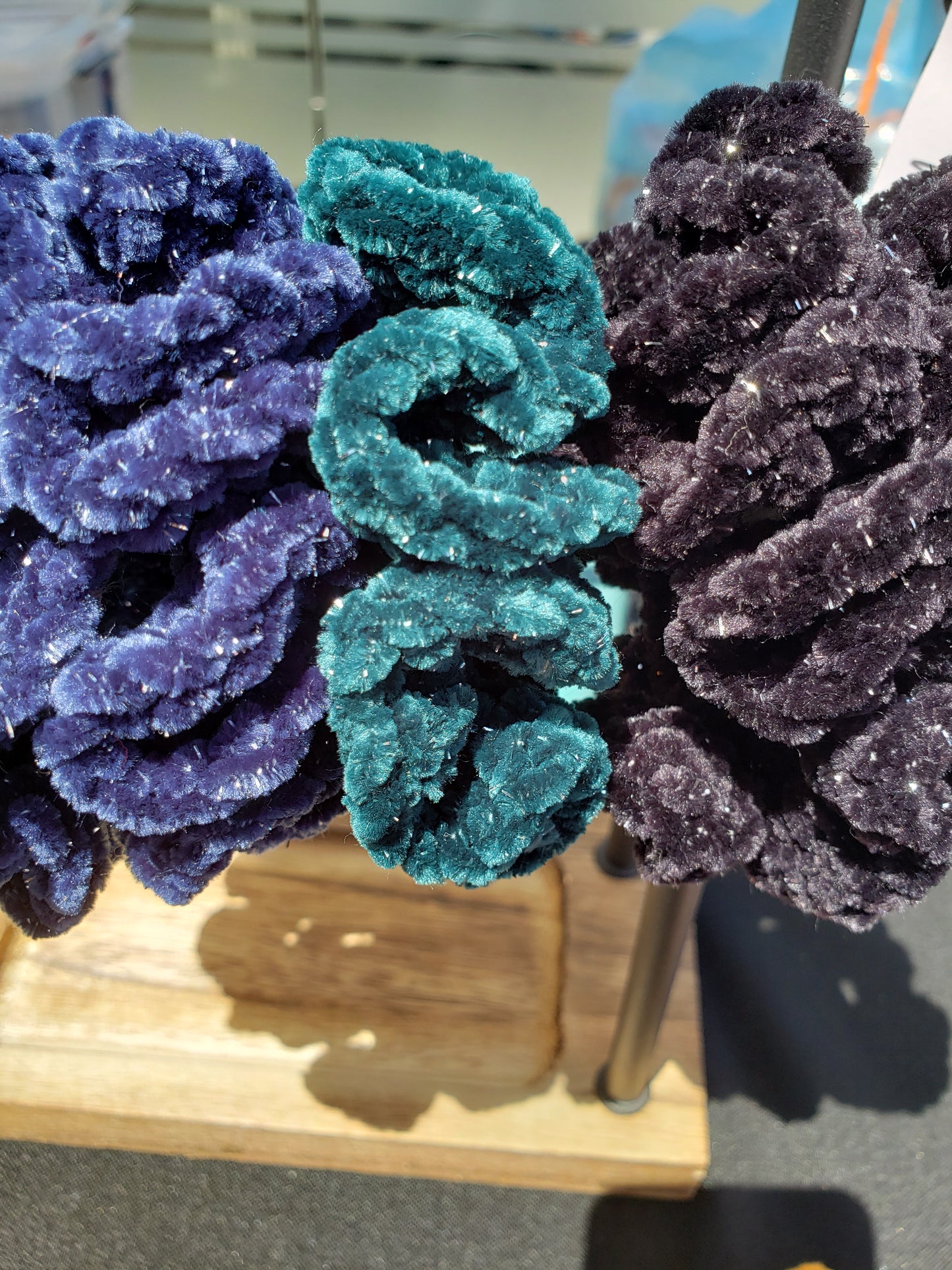 Velvet Sparkle Ripple Scrunchies