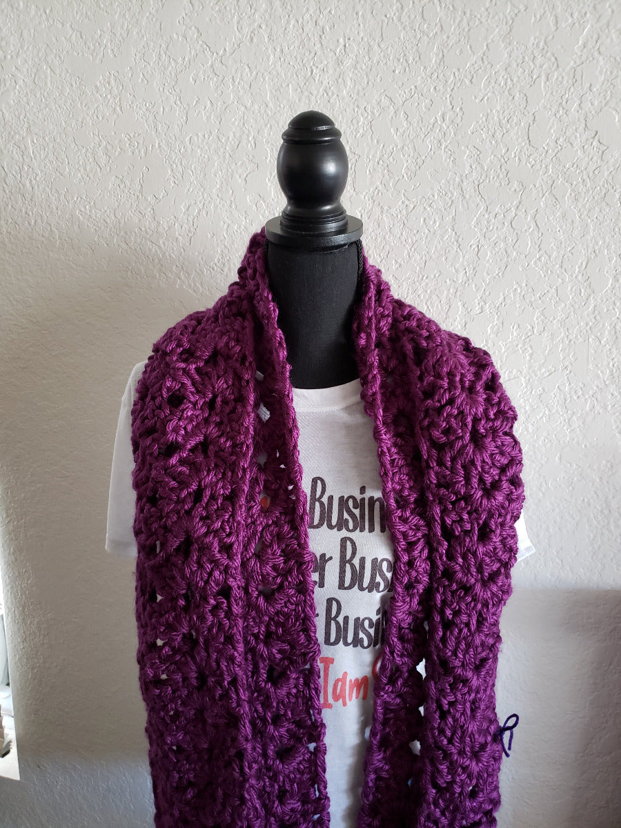 Imogene Chunky Purple Super Scarf
