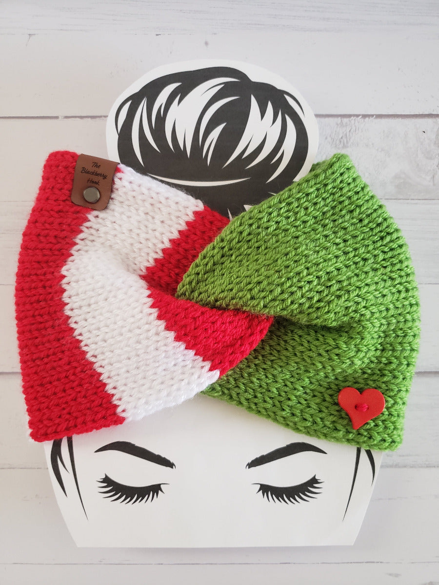 Grinch Holiday Twisted Knit Ear Warmer