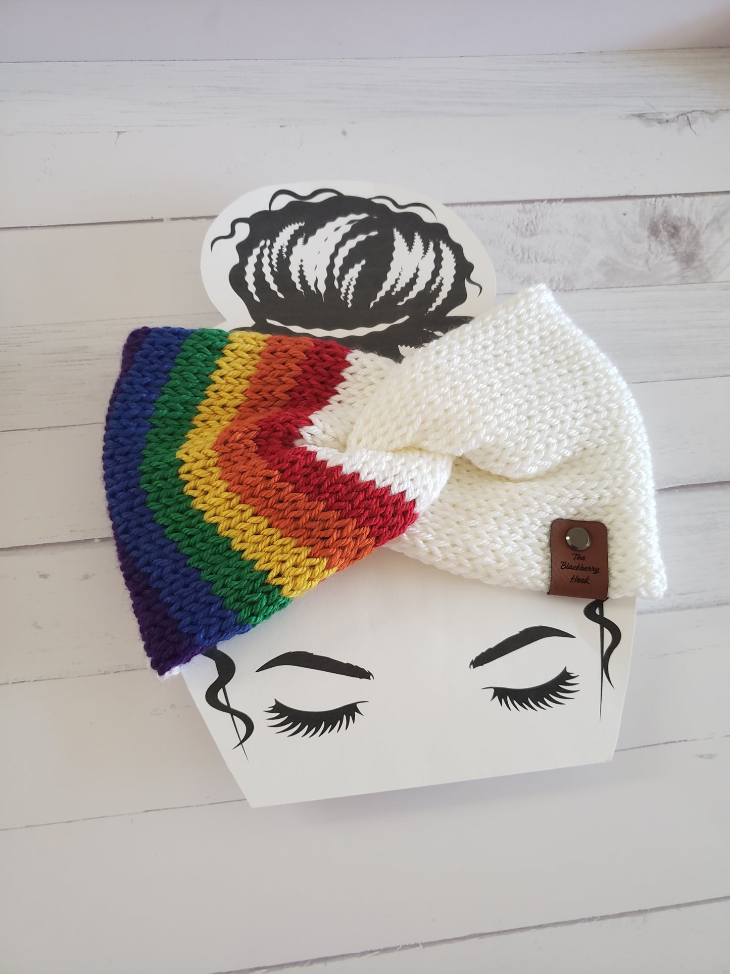 Twisted Knit Ear Warmer Variegated Multi Colors
