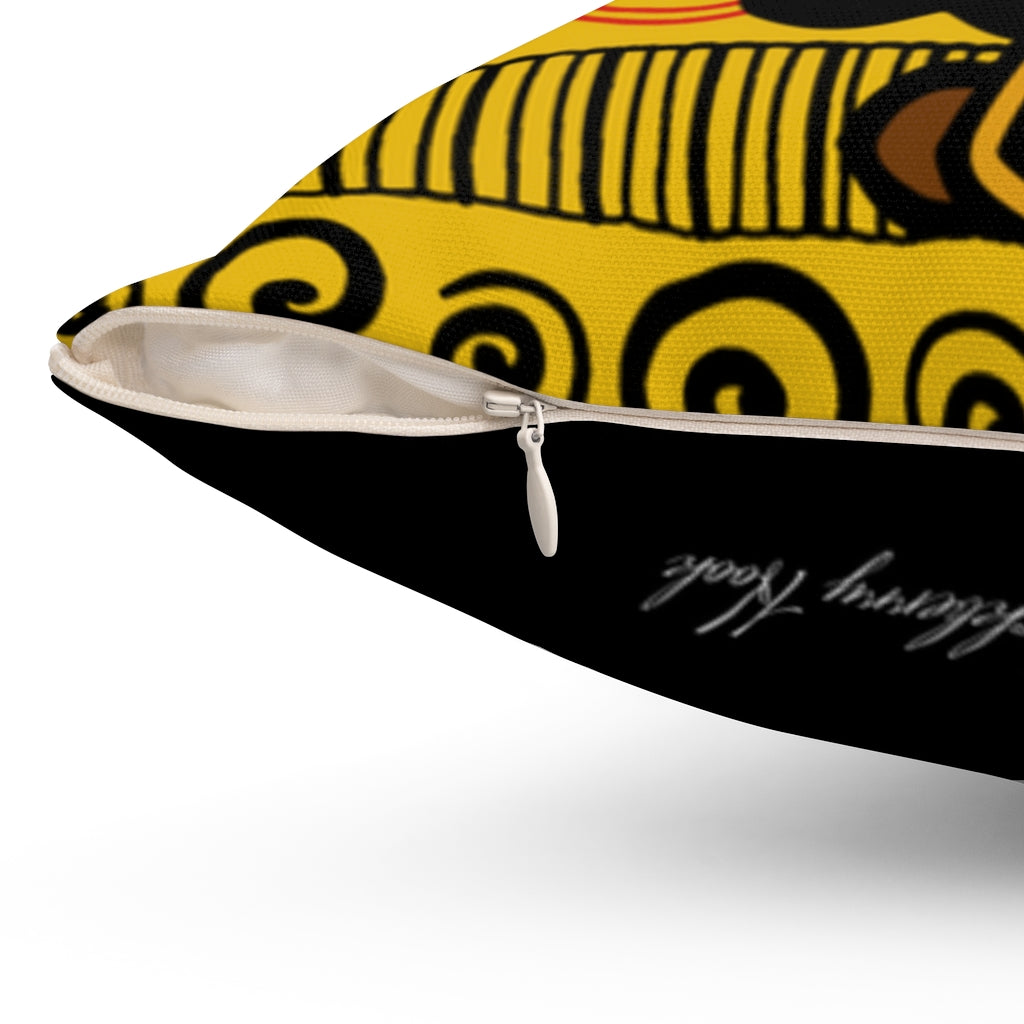 She Is Dope Yellow Ankara Pillow