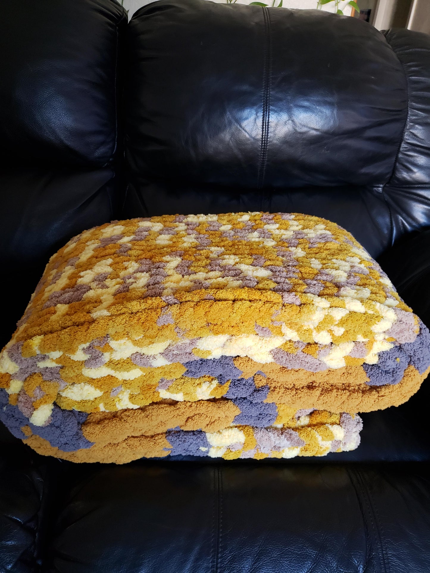 Chunky Knit Stitch Blanket Afghan Multicolor