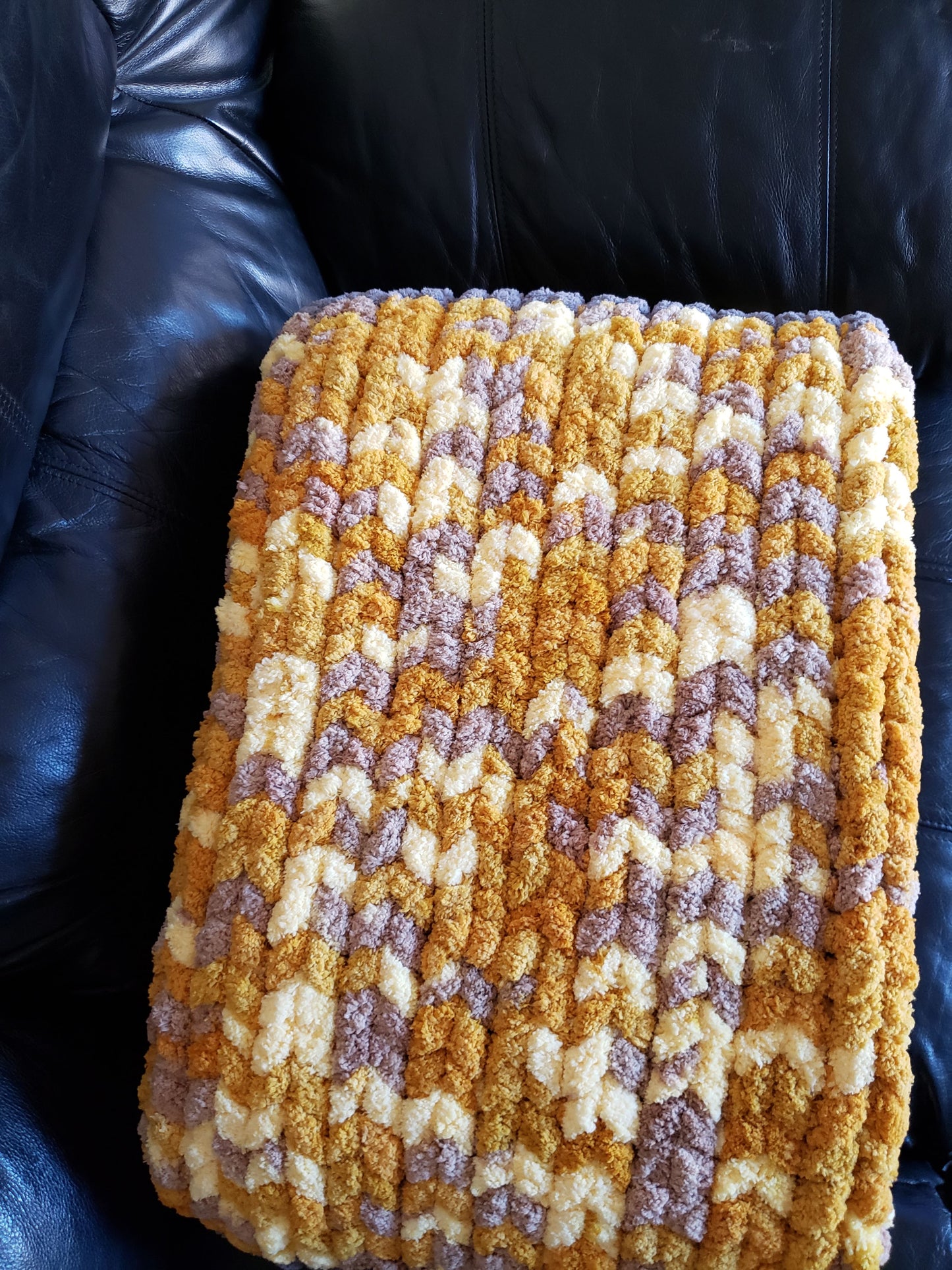 Chunky Knit Stitch Blanket Afghan Multicolor