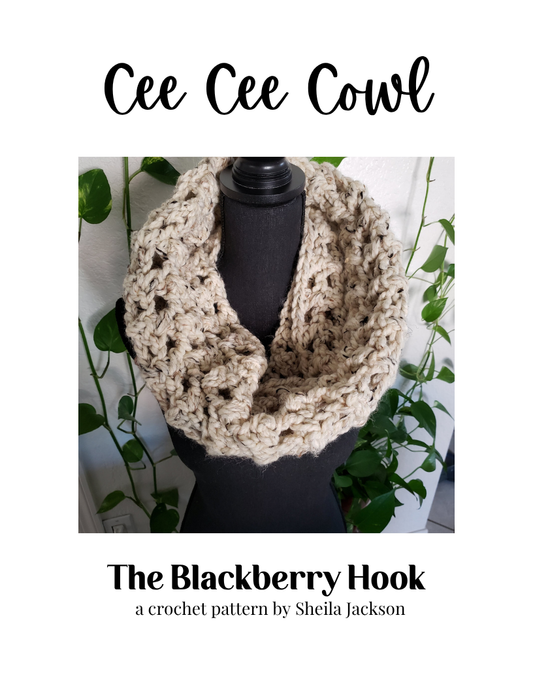 Cee Cee Cowl Crochet Pattern – Easy Beginner Cowl Scarf PDF Download