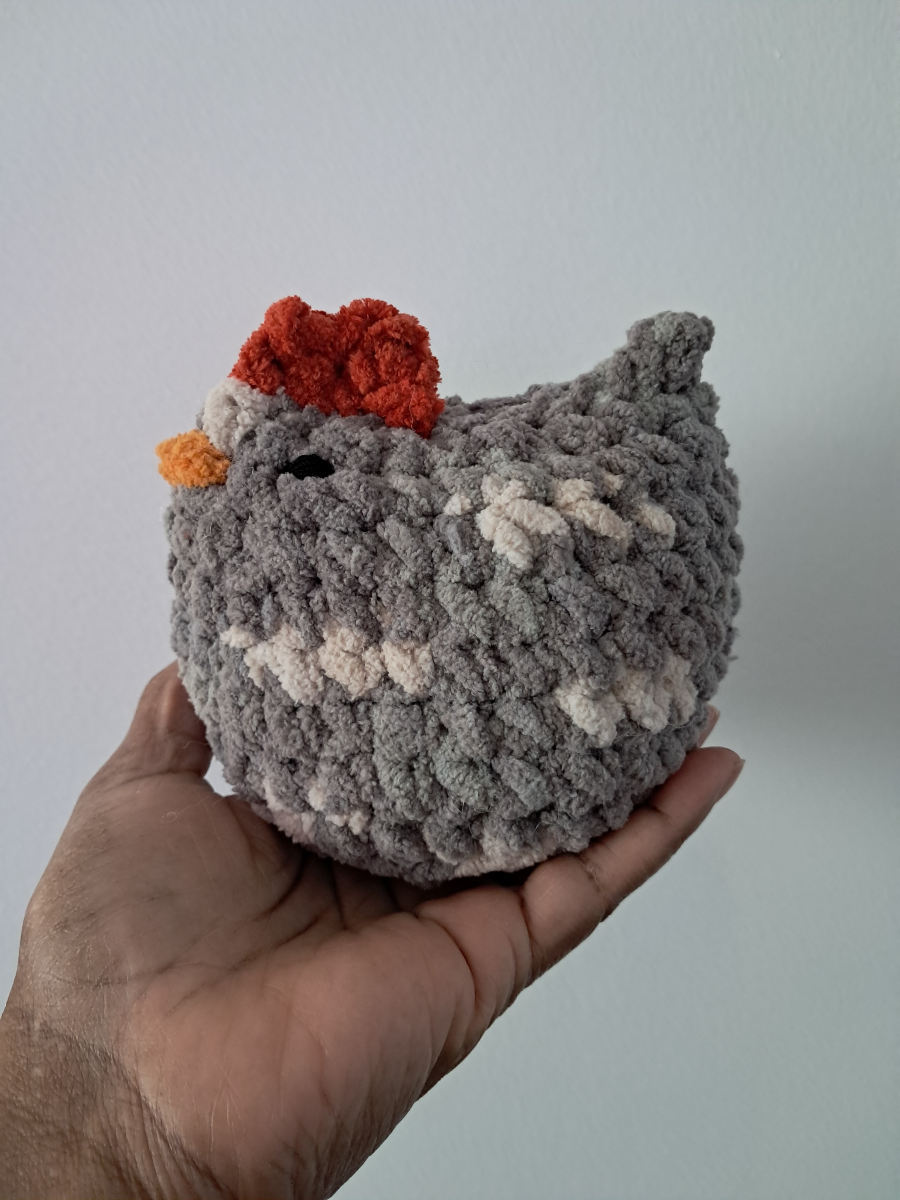Chicken plushie Steel Gray