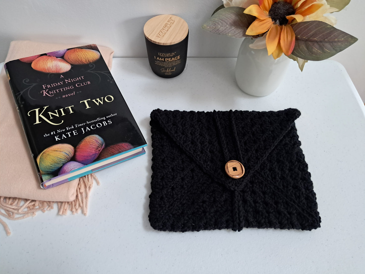 Granny Square Sleeve Book Cozy