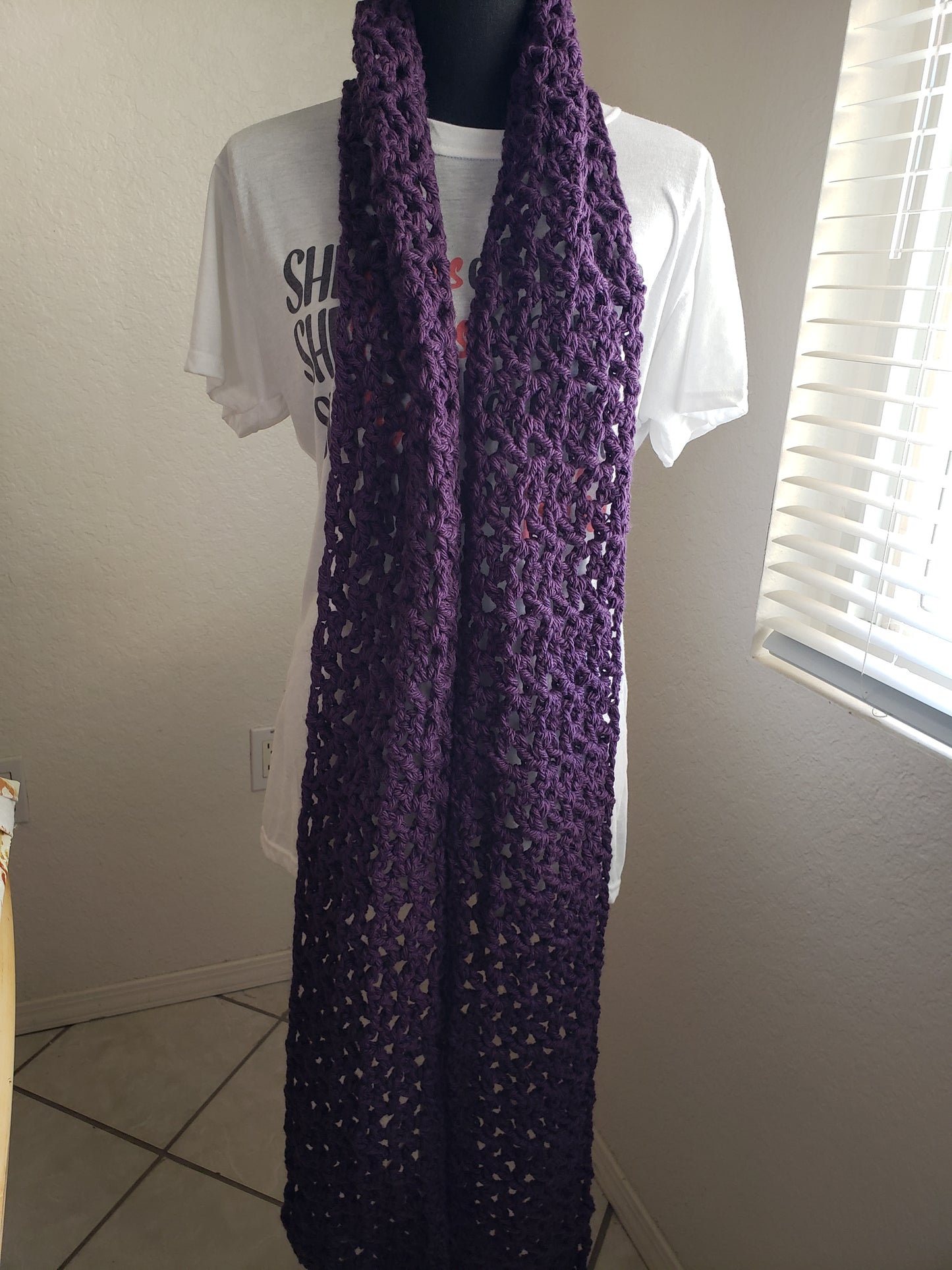 Purple V Stitch Super Scarf