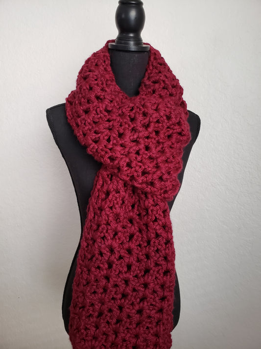 Chunky Maroon Red Super Scarf