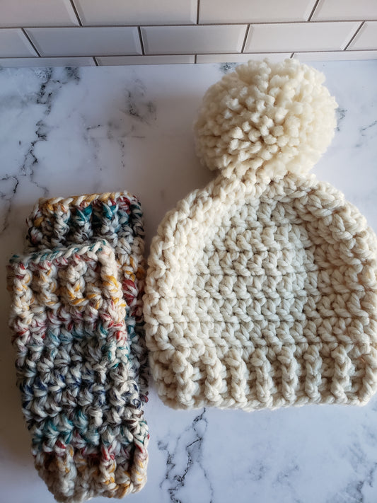 Chunky Pompom Beanie Hat