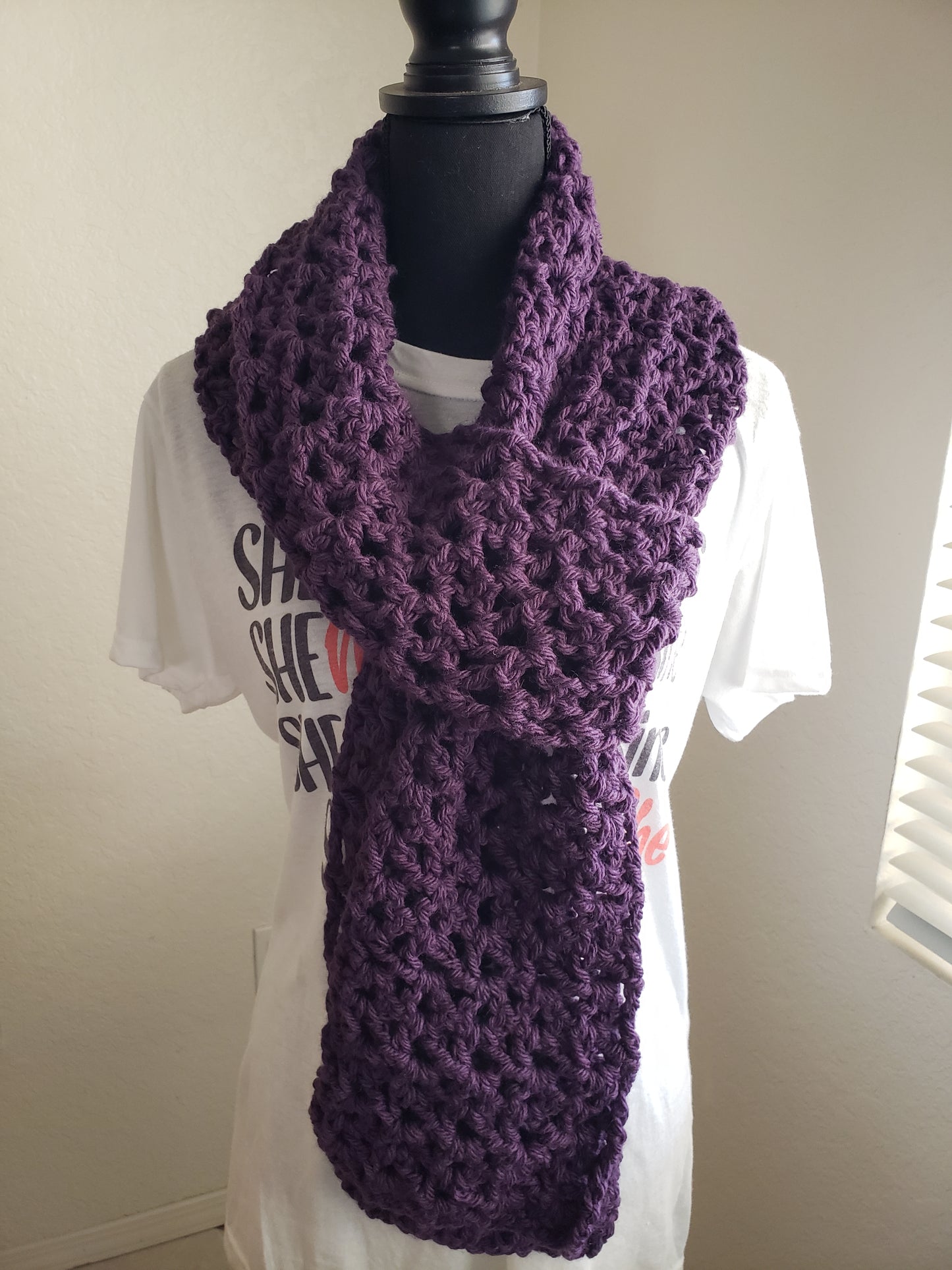 Purple V Stitch Super Scarf