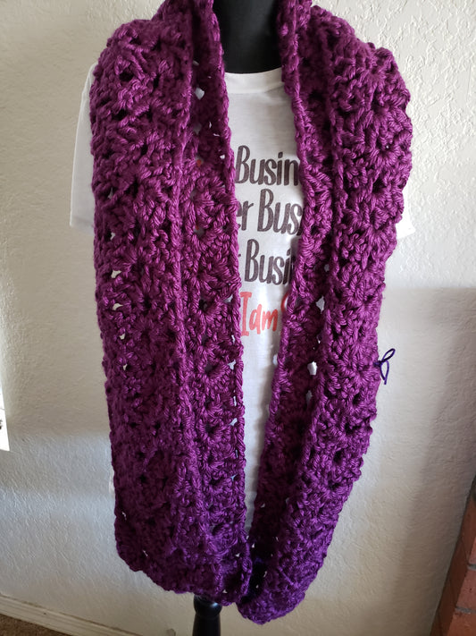 Imogene Chunky Purple Super Scarf