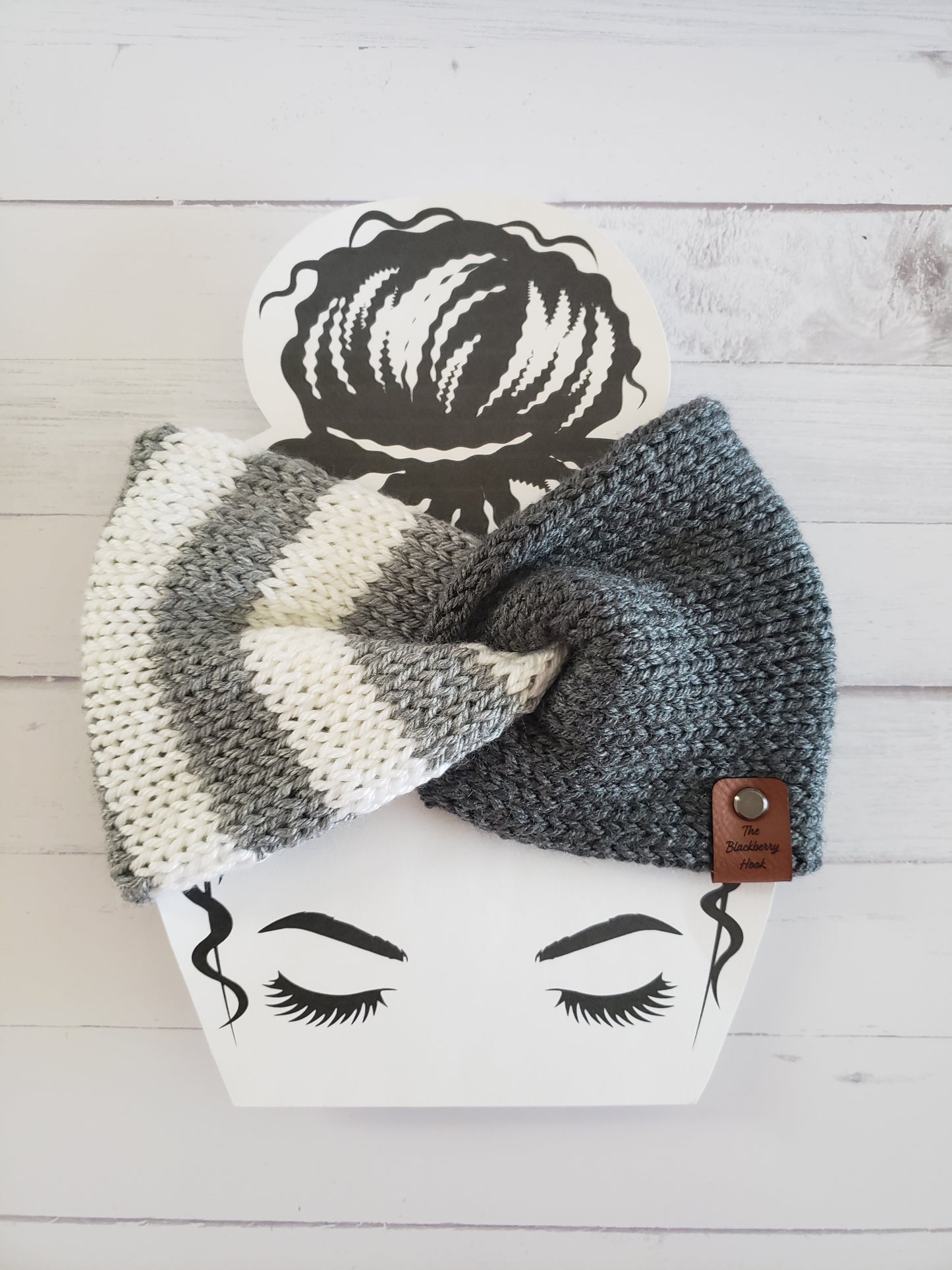 Twisted Knit Ear Warmer Variegated Multi Colors