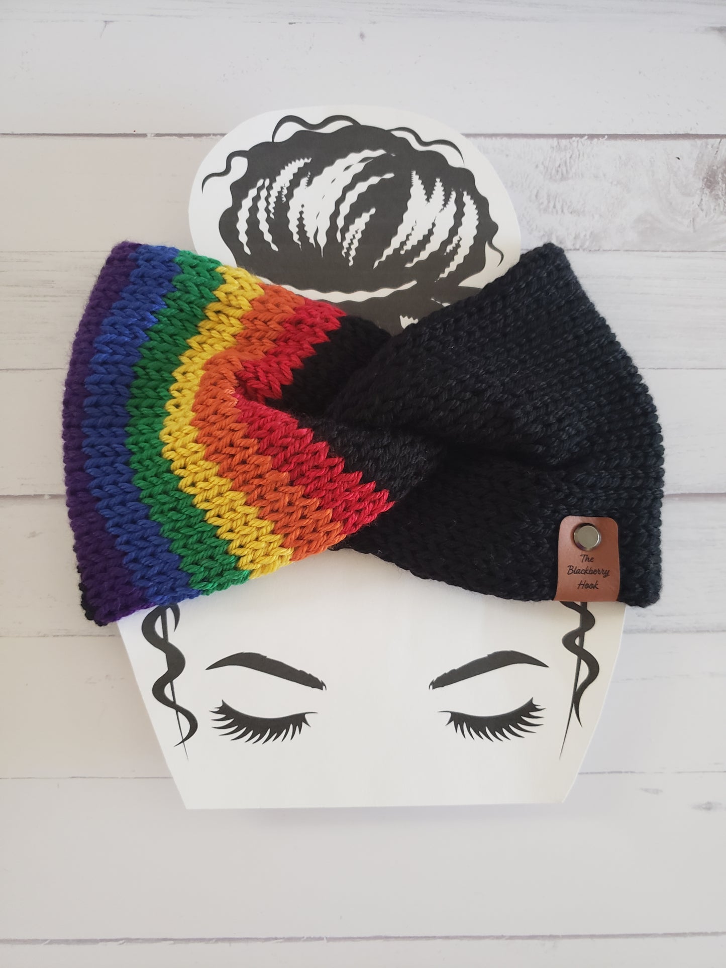 Twisted Knit Ear Warmer Variegated Multi Colors