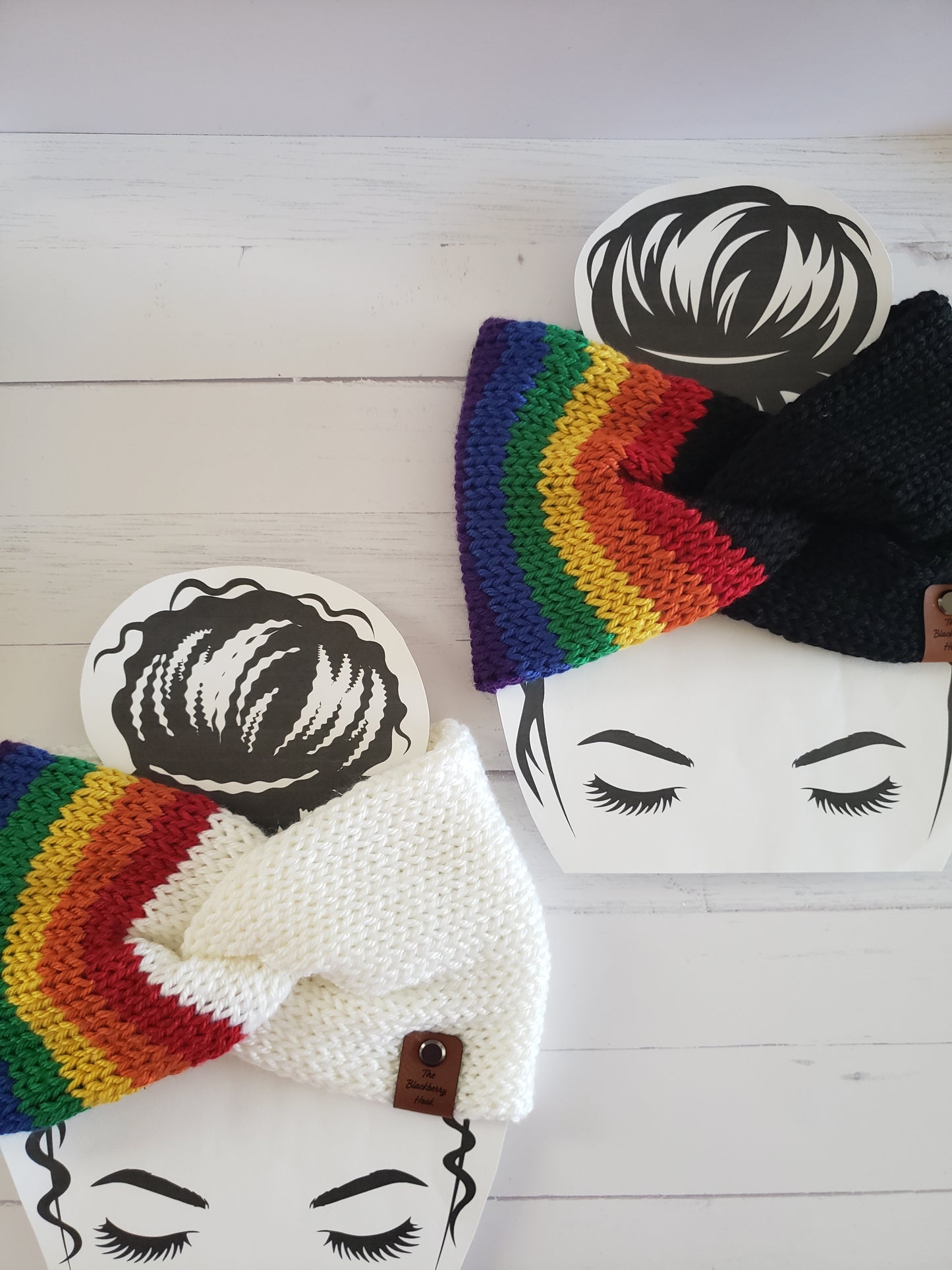 Twisted Knit Ear Warmer Variegated Multi Colors