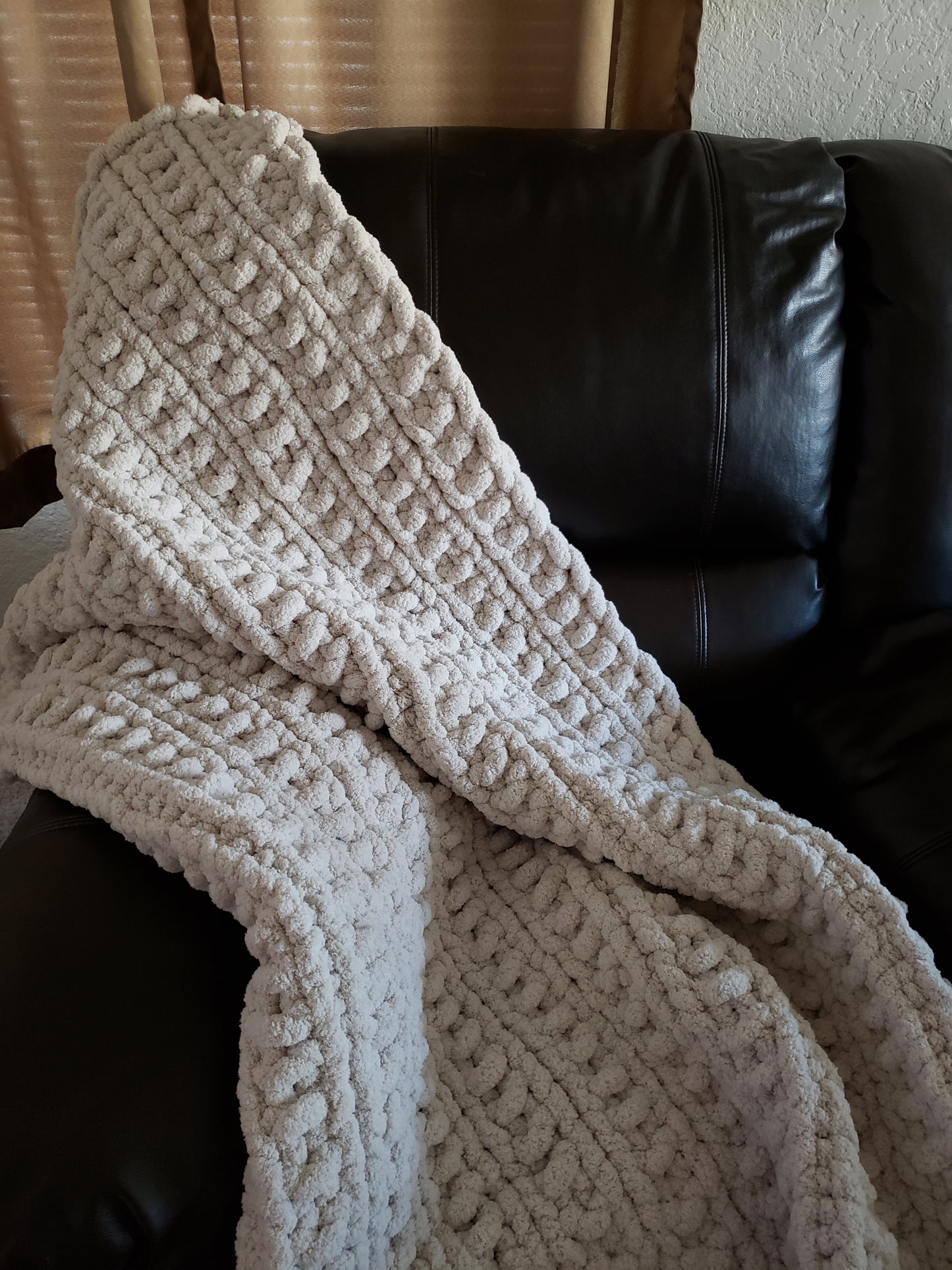 Chunky Broken Rib Stitch Blanket Afghan