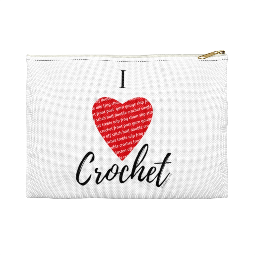 I Heart Crochet Flat Accessory Pouch