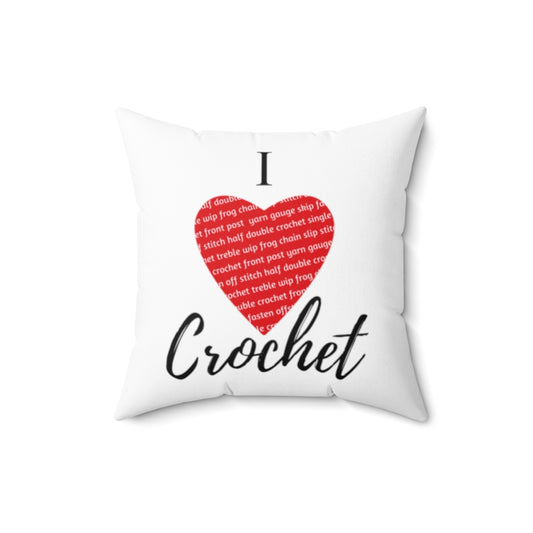 I Heart Crochet Pillow